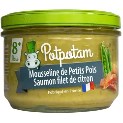Mousseline de petits pois saumon filet de citron BIO 180g