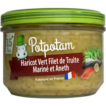Haricot vert filet de truite mariné à l'aneth BIO 230g